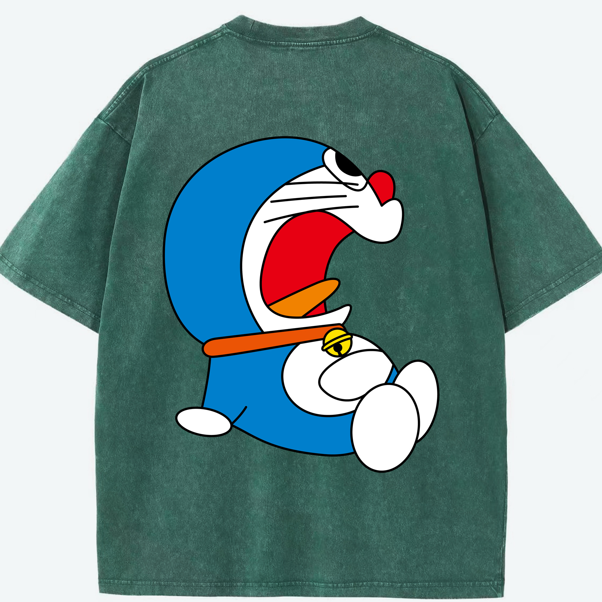 （画像用） ドラえもん Doraemon 綿100% ヴィンテージ風 半袖Tシャツ（背面プリント）